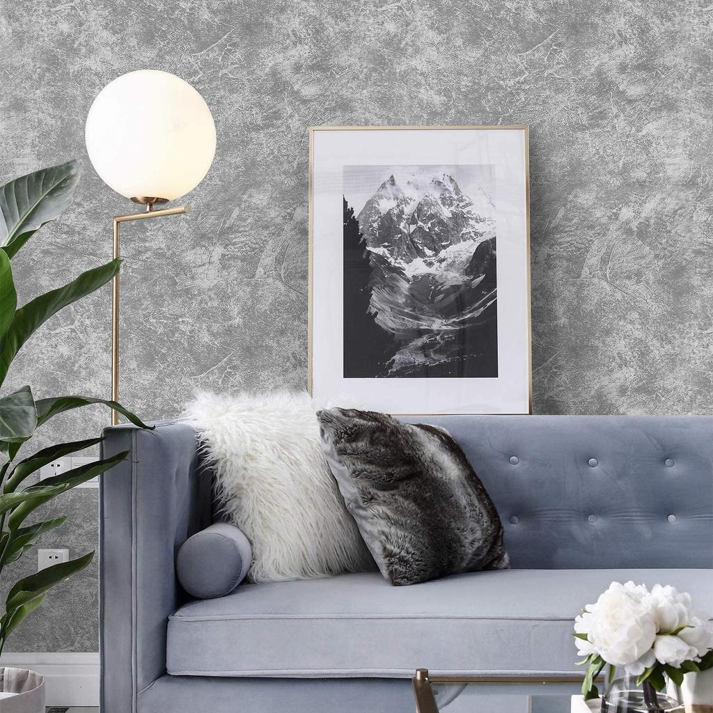 Faux Cement Contact Paper Gray Cement Peel and Stick Wallpaper Concrete Self Adhesive Waterproof Vinyl Wallpaper for Home Decor