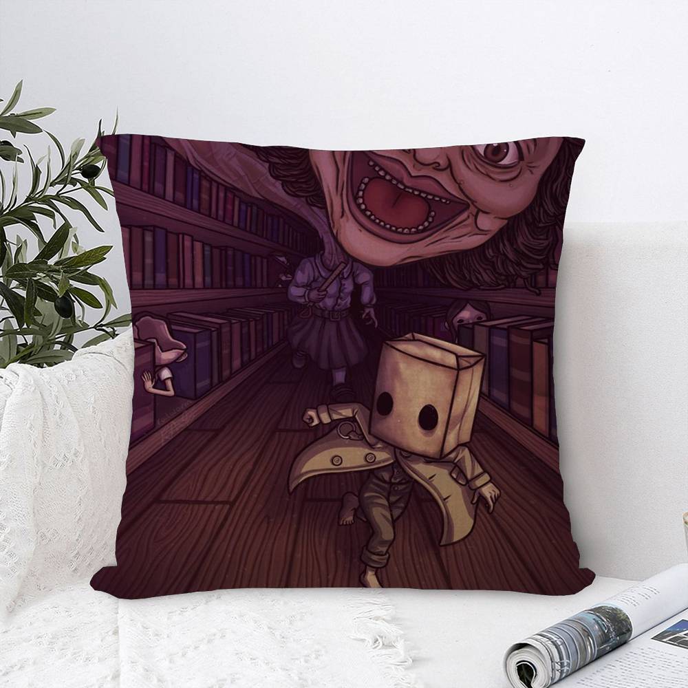 Game L-ittle N-ightmares Cushion Cover Car Throw Pillow Case For Sofa Car Christmas Gift 40x40cm 45x45cm