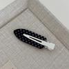 1pair Academy Style Bangs Clips Black White Polka Dot Hairclip Texture Side Clip Hairclip Sweet and Cute Side Clip Hairaccessory