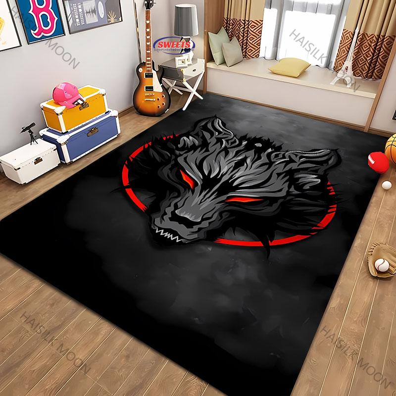New Arrive!Dark Wolf Head Personality Trendy Cool Carpet Living Room Bedroom Entrance Door Mat Sofa Home Decor Carpet Picnic Rug