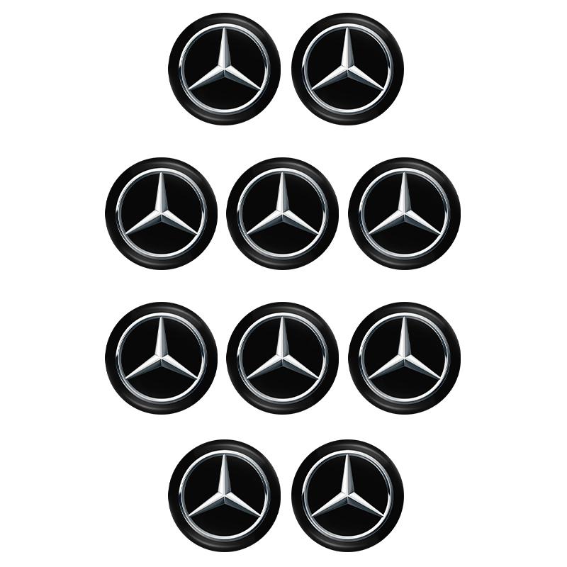 MEA4   14mm Car Key 3D Aluminum Logo Replacement Sticker Accessories For Mercedes-Benz GLC X253 X254 C-Class W205 W206 A-Class W177 GLA