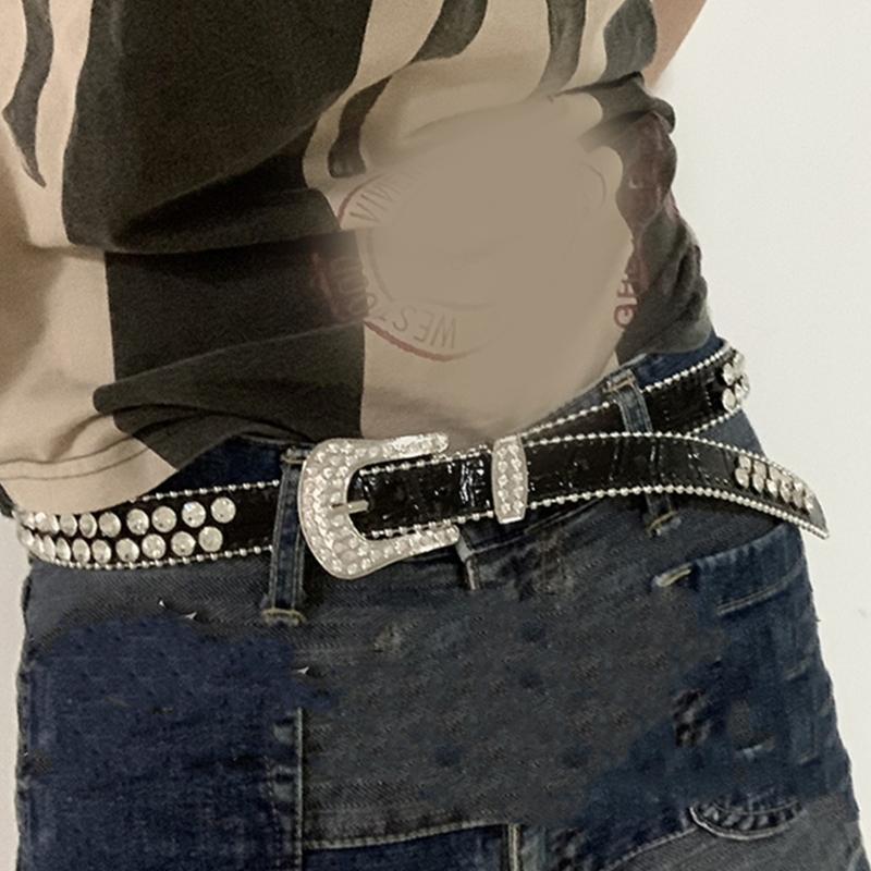 Cowgirl Western Belt Bling for Rhinestone Belts for Jeans  Leather Belt for Country Music Festival Horse Show Club Rocks