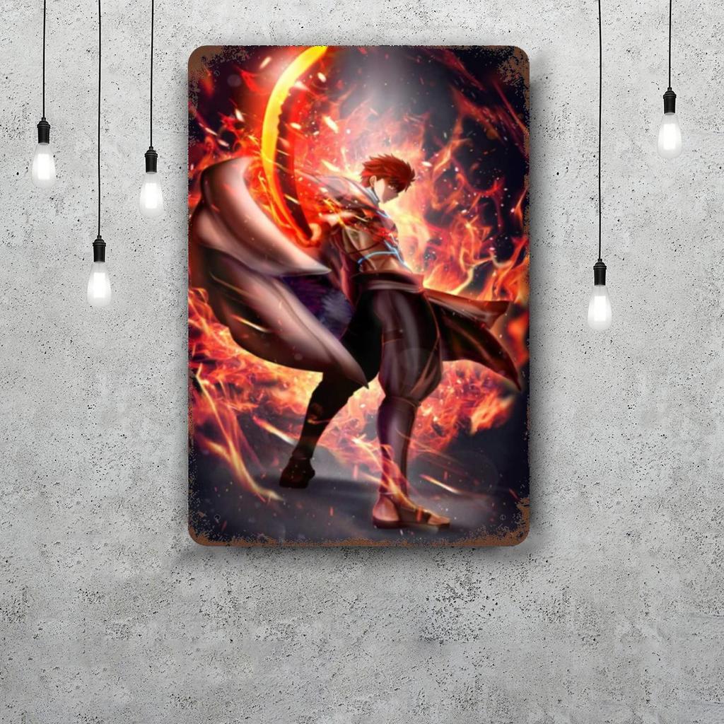 shirou emiya anime Retro Vintage Tin Sign Poster Decorative Plaque Metal Plate Wall Decor