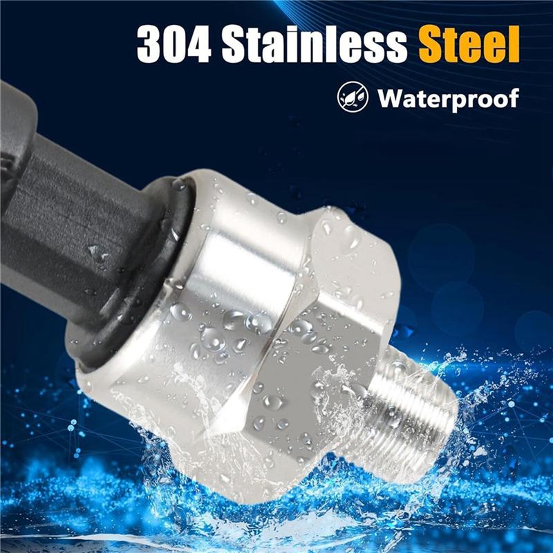 

A34R 2X 150 PSI Pressure Transducer Sensor With Connector Harness,1/8In NPT Thread Stainless Steel Pressure Transmitter