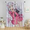 Modern Eromanga Sensei Living Room Curtains Kitchen Camera Tulle Bedroom Partition Shades Curtain Home Set Of 2 Made Polyester Sitting Decor