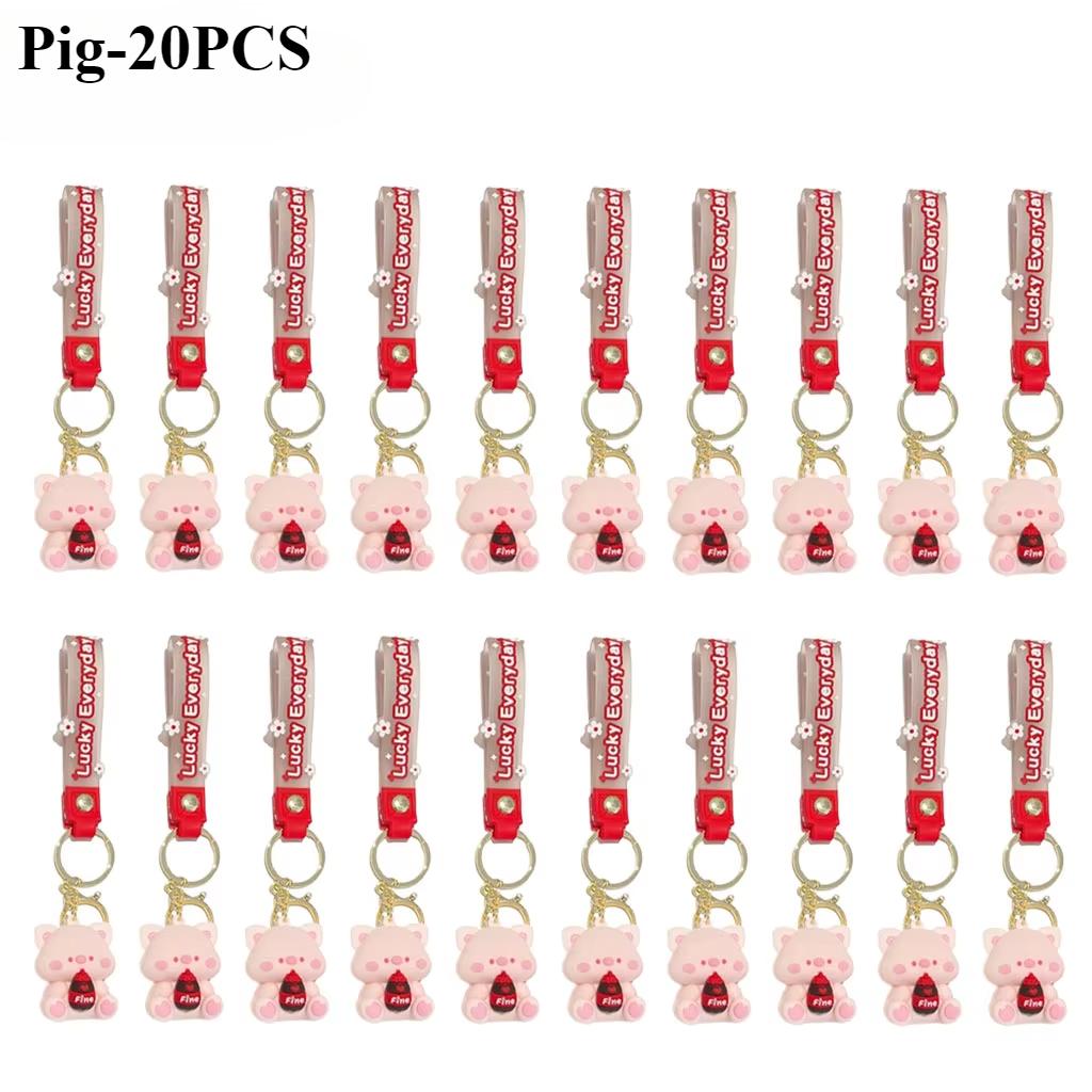 1-20PCS Luck Drinks Keychain  Pvc Doll Key Chain Cartoon Bag Pendant  Soft Plastic Doll Car Key Chain Bag Pendant Small Gift