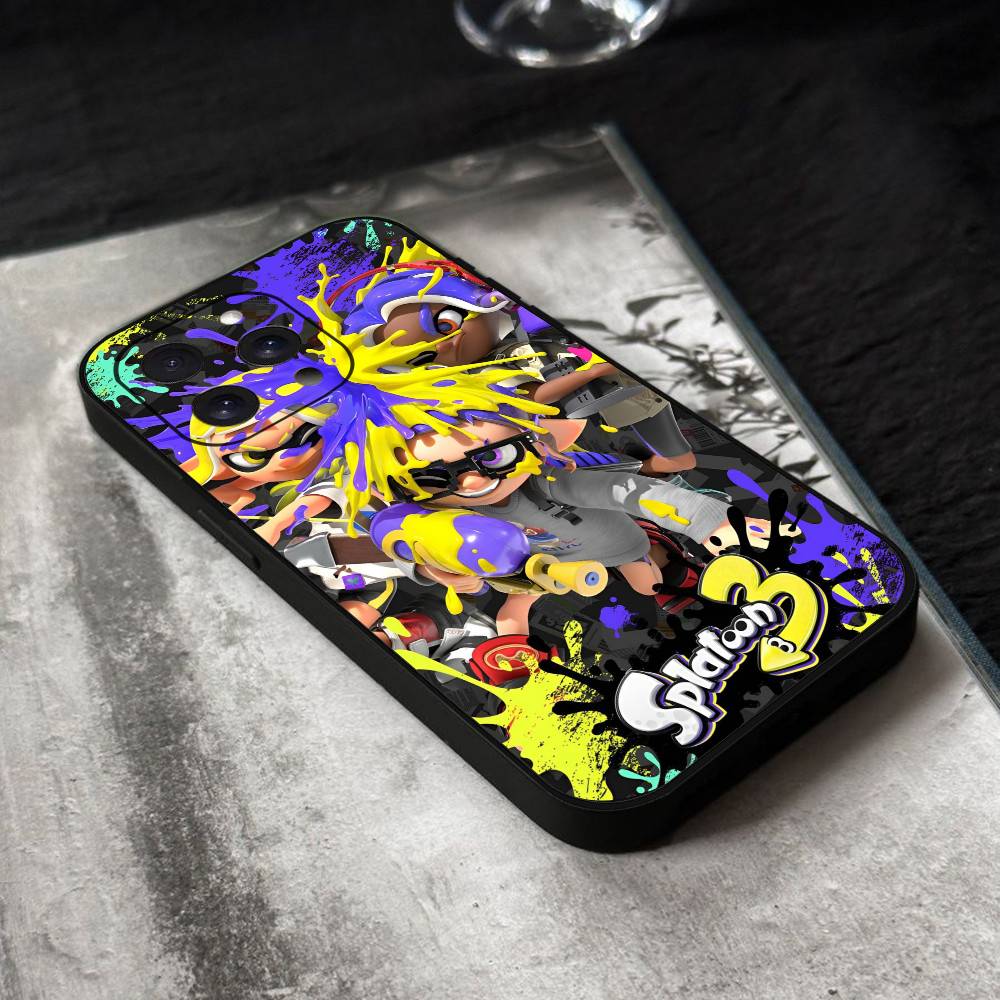 Game Splatoon 3 Phone Case Black Silicone Soft Shell For IPhone 17 16 15 14 13 12 11 Air Pro Max Plus Hot Sale