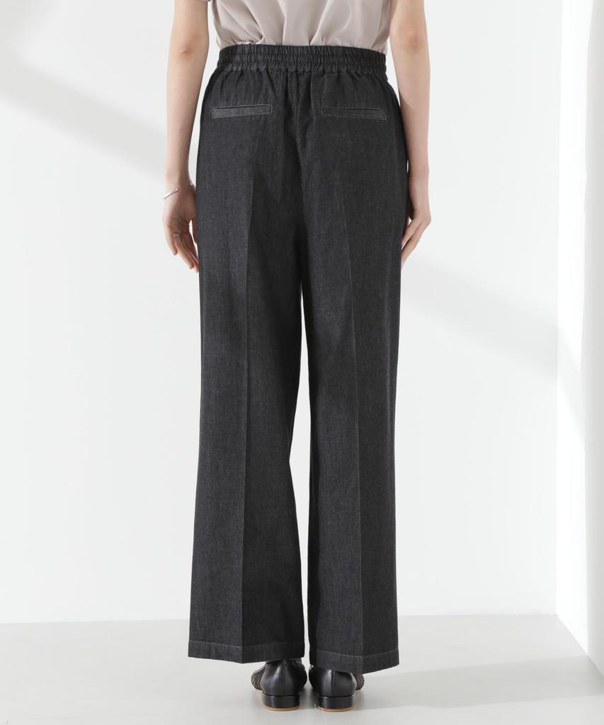 Nano Universe Light Denim Drawstring Pants with Center Press Be Paired with Other F 010 Black Women's (Can Items) 673-5127316