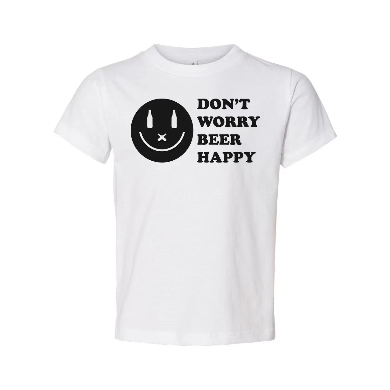 

Don t Worry Beer Happy Graphic Tee For Unisex Wear Comfortable Short Sleeve Shir 3XL