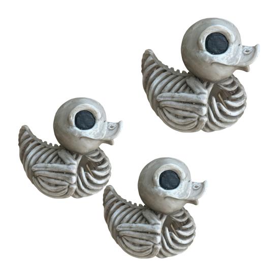 1/2Pcs Halloween Skeleton Duck Statue Waterproof UV Resistant Indoor Outdoor Festival Scene Decoration Creepy Mini Figurine