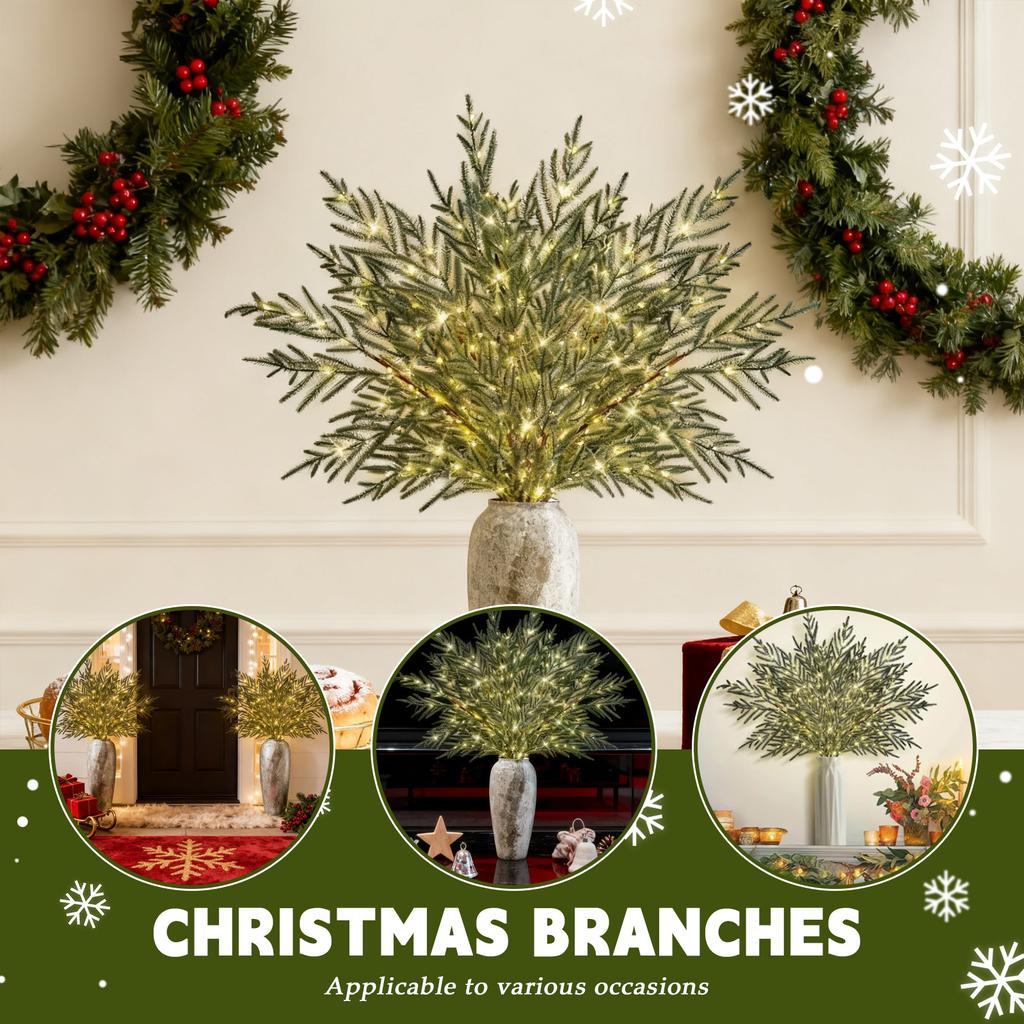 Christmas Lights Norfolk Branches, 4-16 Decorative Branches, Suitable For Vases, Realistic Texture, Flexible Shaping, Soft And Delicate Lighting