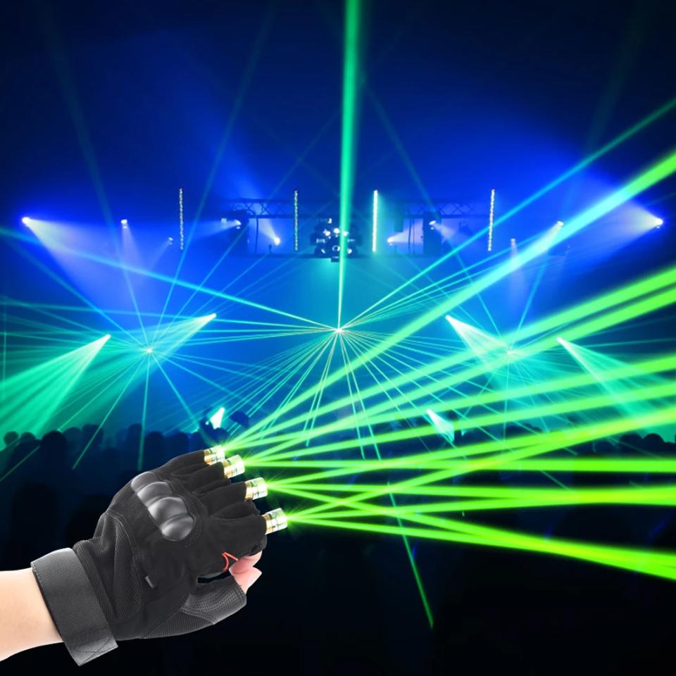 Laser Dance Gloves Red Green Beam Stage Props LED Palm Light Nightclub Performance Cool Lighting Accessory