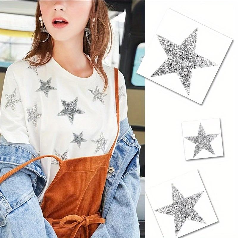 Clothes Sequin Patches Star Rhinestone Patch Iron On Bling Embroidered Patch Thermo Stickers For Clothes DIY