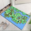 Nostalgic Retro Game Themed Rug, Anti-Slip Mat with 8-Bit Pixel Map Design for Gaming Room Bedroom, Gamer Decorative Carpet