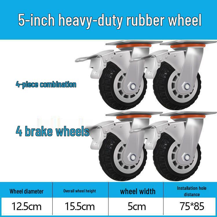 Těžká tichá otočná kolečka (2-8 palců) pro vozíky a malé ruční vozíky