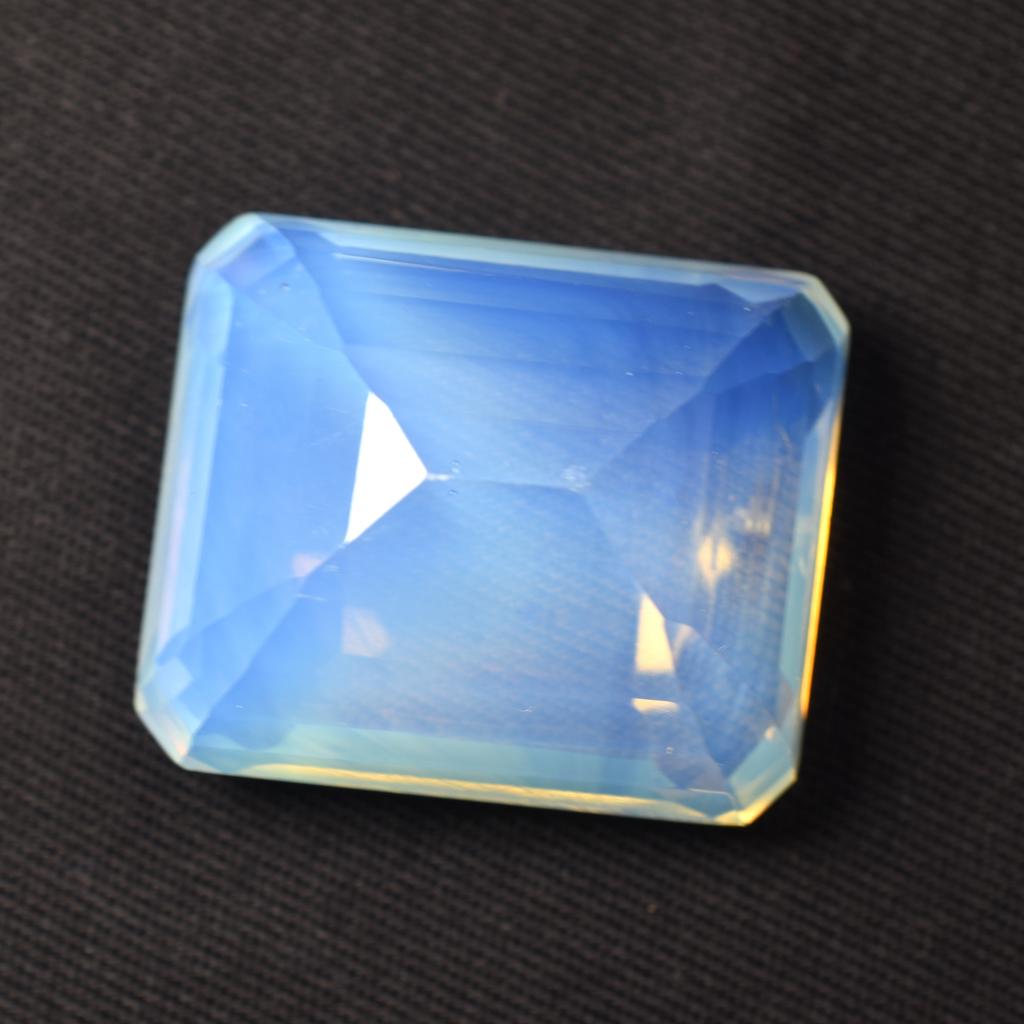 Lab-Created Opal Loose Gemstone Multi-Color 61.80 ct Emerald Cut October Birthday Birthstone