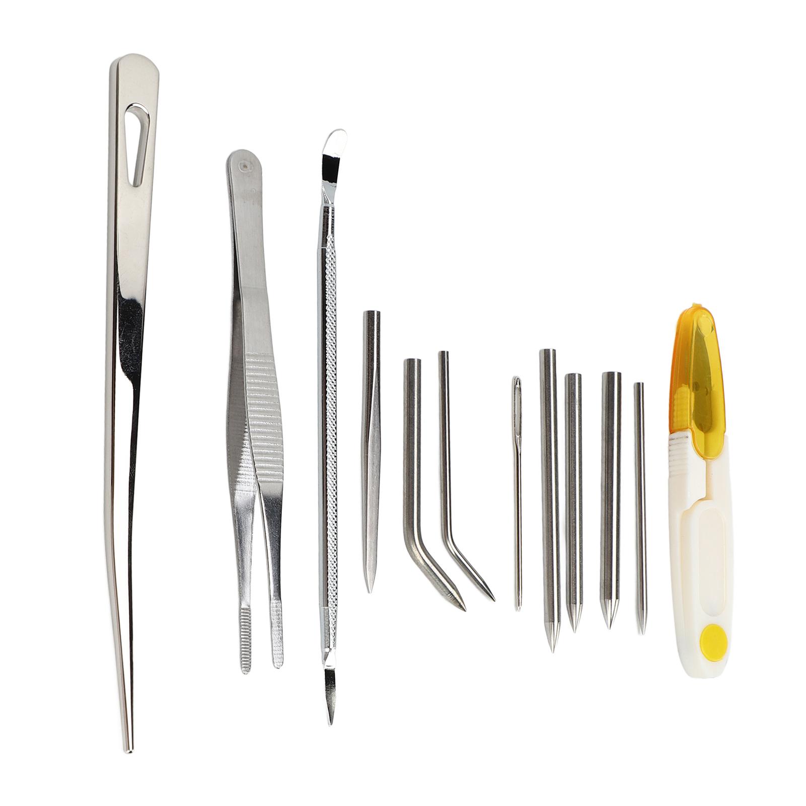 

12Pcs Multifunctional Paracord Needles Set Stainless Steel Paracord Stitching Lacing Needles Smoothing Knotters Tool