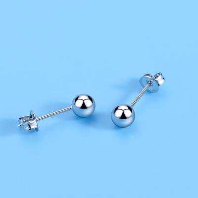 Einfache handgefertigte glänzende runde Perlenohrringe für Studentinnen