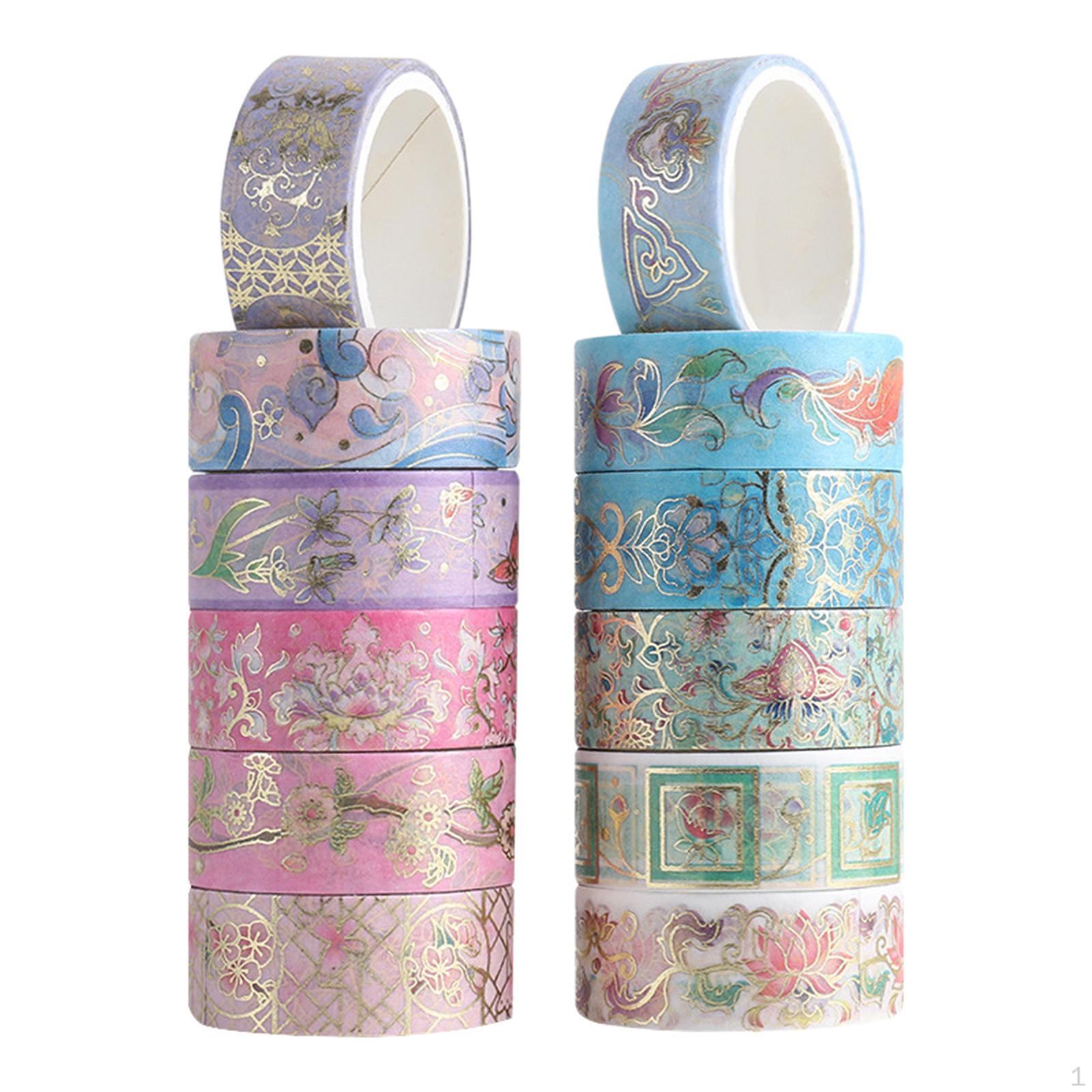 12 Rolls Bronzing Washi Tape Set, Decor Masking Tape, Colorful Tapes for Scrapbook, crafts,