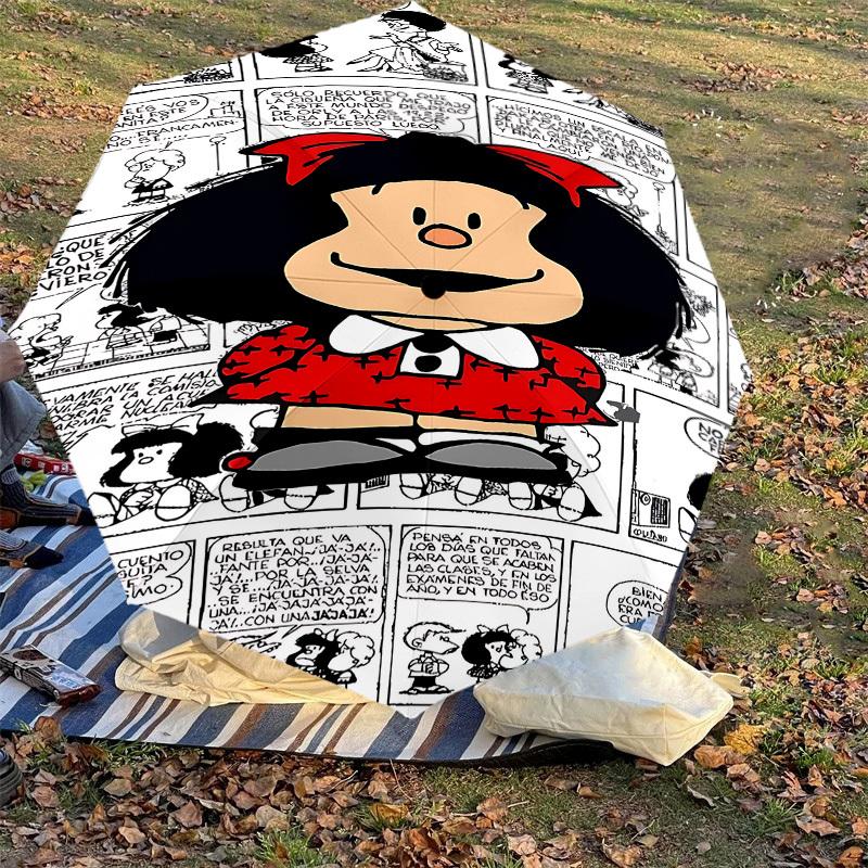 1PC Mafalda Comics Umbrella-8-Rib Reinforced, Automatic Open, Lightweight & Durable, Cute Fashion Accessory for Outdoor-T174