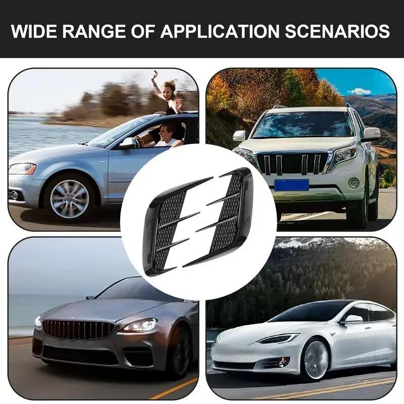 1 Pair Side Flow Vent Fender Vent Wing Cover Sticker Auto Air Flow Bumper Air Intake Hood Sticker Automobiles Exterior Universal