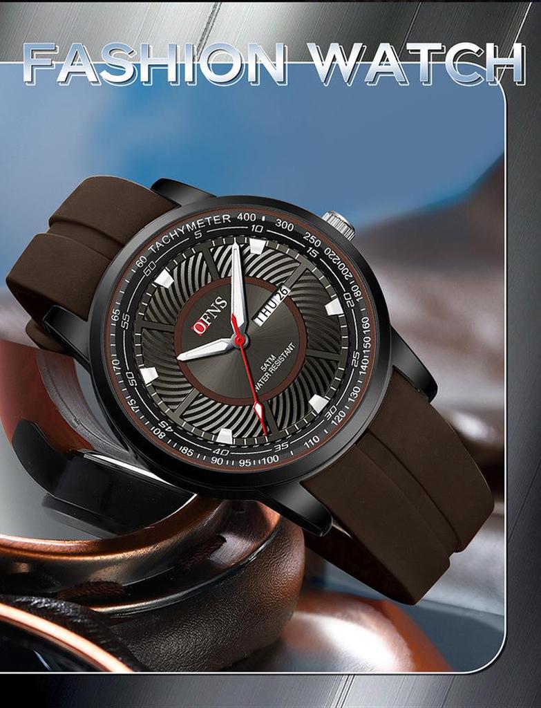 Oufanni Men's Waterproof Quartz Watch - Trendy, Fashionable Business Wristwatch