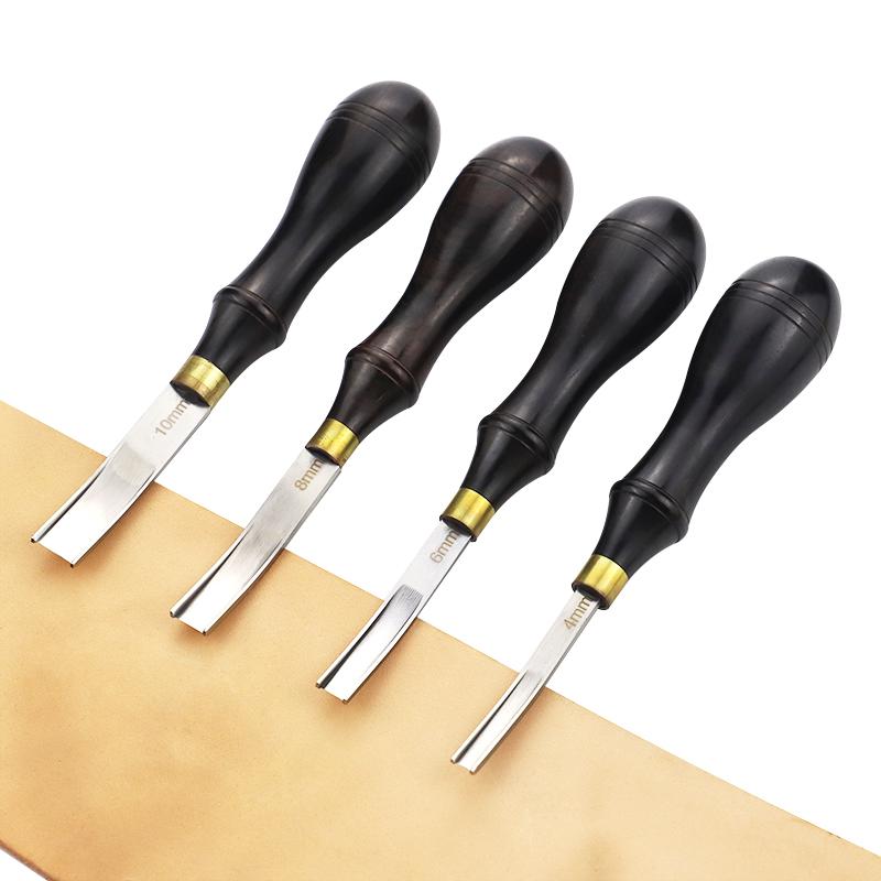 1pc multi size leather edge cutting tool, thinning knife, wooden edge cutting shovel for DIY handmade leather edge cutting tool