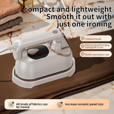 Portable Dual-Use Folding Handheld Garment Steamer - Dry & Wet Electric Steam Iron with Rotating Head