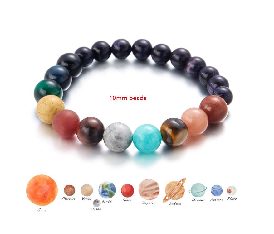 Trendy Cosmic Solar System Bracelet Eight Planets Bracelet Beaded Stretch Bracelet Couple Friends Handmade Jewelry Gift