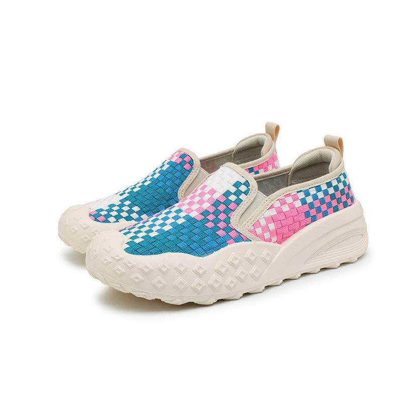 

Summer new breathable woven color matching one-pedal casual shoes couple outdoor hiking overalls sneakers men s shoes 40