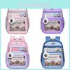 Capybara Pattern School Backpack For Kids With Durable Oxford Material And Comfortable Archshaped Shoulder Straps