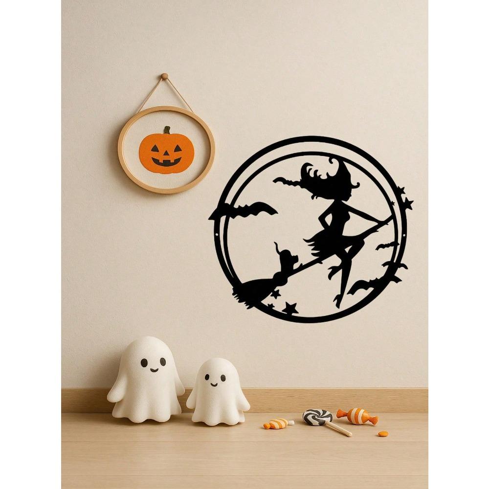 Gothic Witch Castle Metal Wall Art, Halloween Decor, Unique Iron Hanging Ornament, Modern Home Bedroom Decoration, Waterproof Rustproof