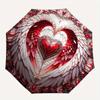 Stained Heart with Wings Wall Art DecorUmbrella, Portable 3-Fold Compact Umbrella for Men & Women Gift