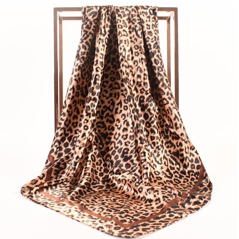 Магнитная застежка Маленький шарф, Женский шелковый шарф, Квадратный шарф, Аксессуары для одежды кофейный