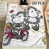 1Pc Sheepworld Print Flannel Blanket, High Quality Comfortable for All Seasons, Home Decor, Warmth and Comfort, Perfect for Christmas Gifts