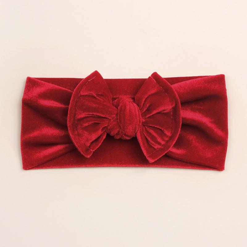 

Autumn and winter new baby golden velvet headband, children s soft bow headgear, baby headband
