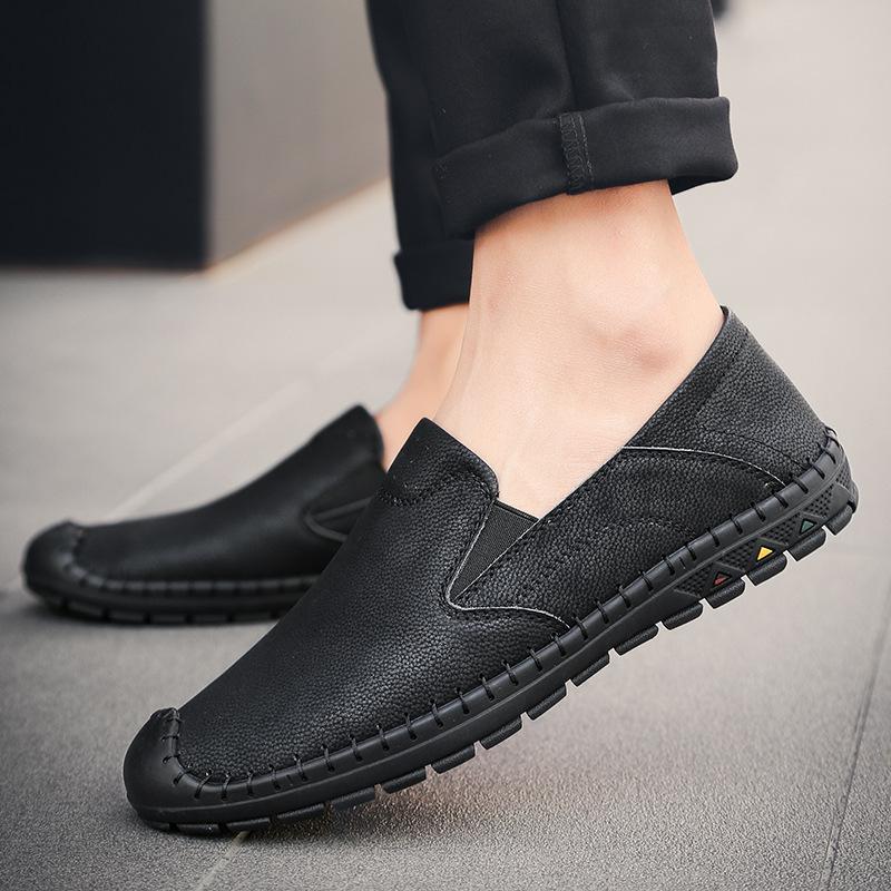 Plus Size Spring and Autumn Men's Casual Leather Shoes Loafers Slip-on Slip-on Shoes