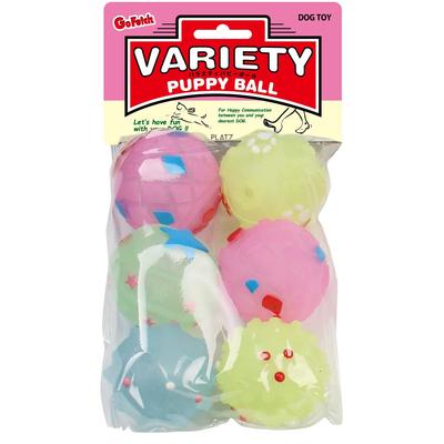 PLATZ HUSDJURSTILLBEHÖR ROLIG Hundleksak Variation Valpboll Pastell 6 Stycken &