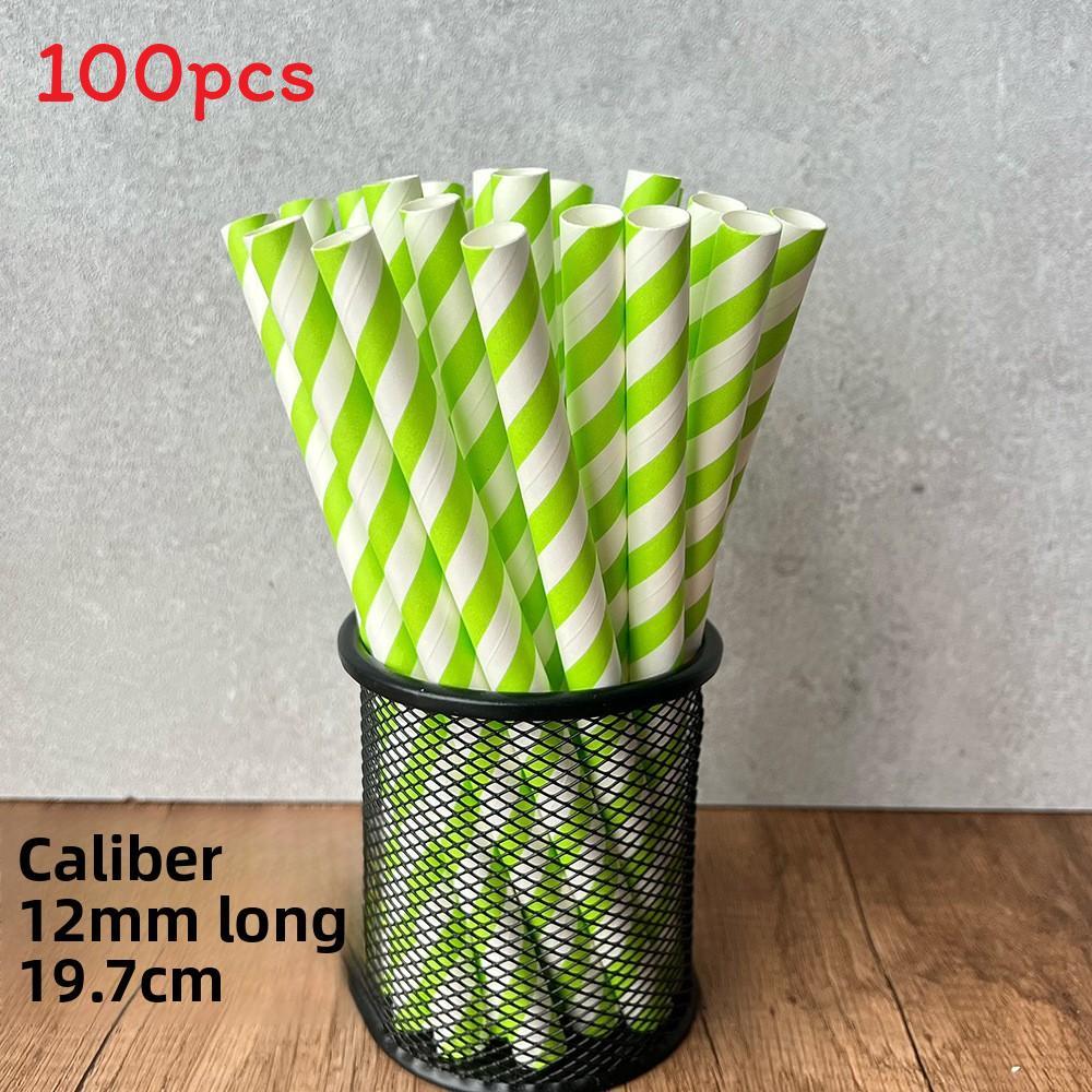 Paper Straws 12mm Degradable Largecapacity Bubble Tea Colorful Party Decor For Cafes