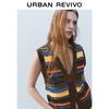 UR 2025 Spring Women's Retro Colorblock Knit Vest