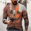 Halloween T Shirt Men's Casual Round Neck Blood Splatter Pattern Tops Horror Bloody Printed Short Sleeve Tops