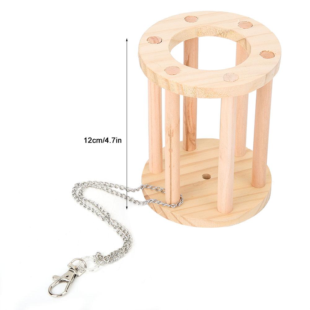 Wooden Pet Chinchilla Hamster Guinea Pigs Chew Play Grass Basket Cage Playground Toy(Suspended)