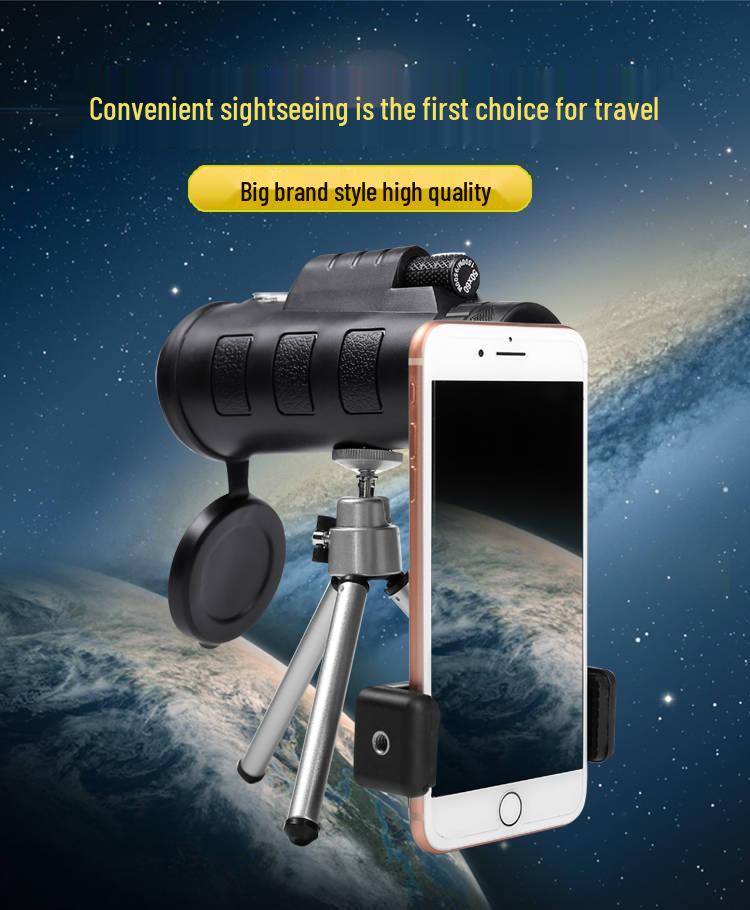 High-Magnification HD Night Vision Monocular for Stargazing & Moon Photography – Dual-Use Day/Night with Mobile Phone Integration for Adults