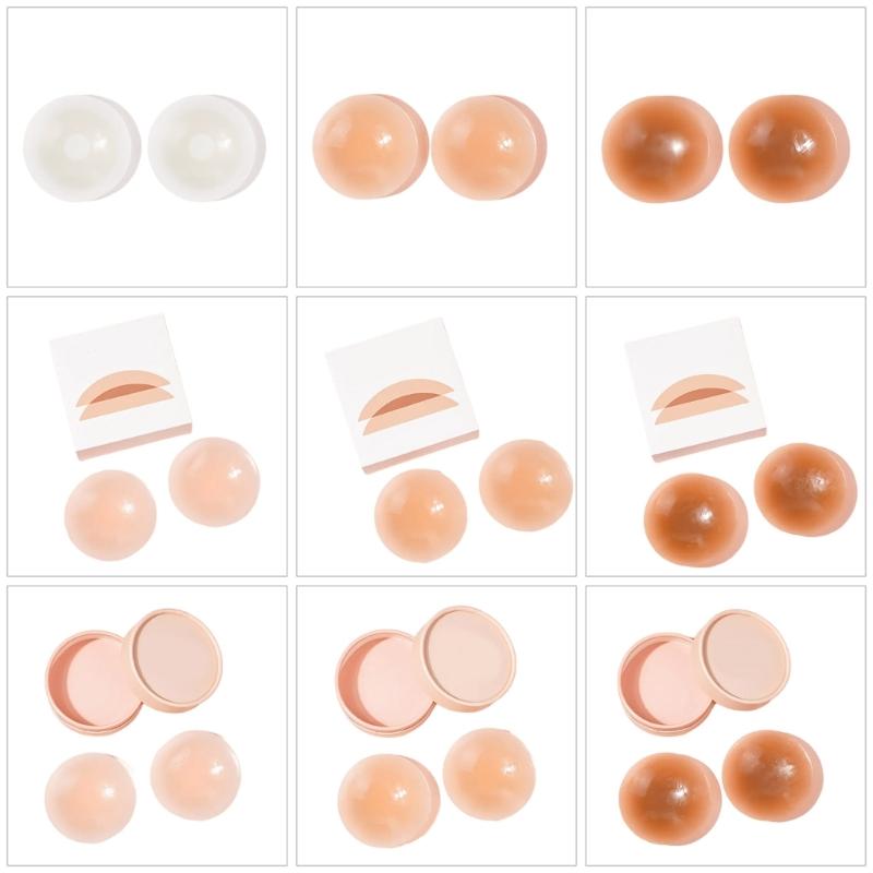 Nipple Cover 1Pair Seamlesses Self Adhesive Silicone Nipple Pasties for Women Girls Reusable, Sticky Breast Petals Gifts