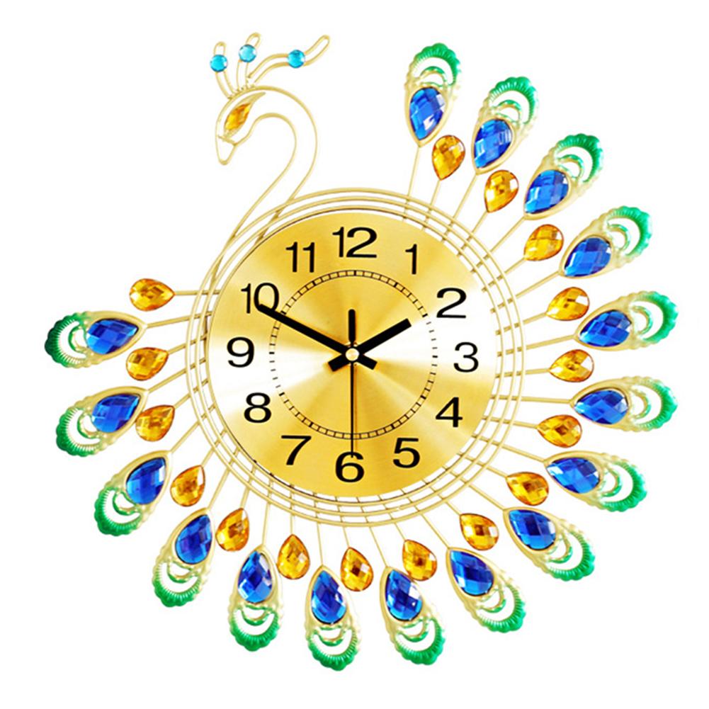

Exquisite Craftsmanship Living Room Decor Peacock Wall Clock Features