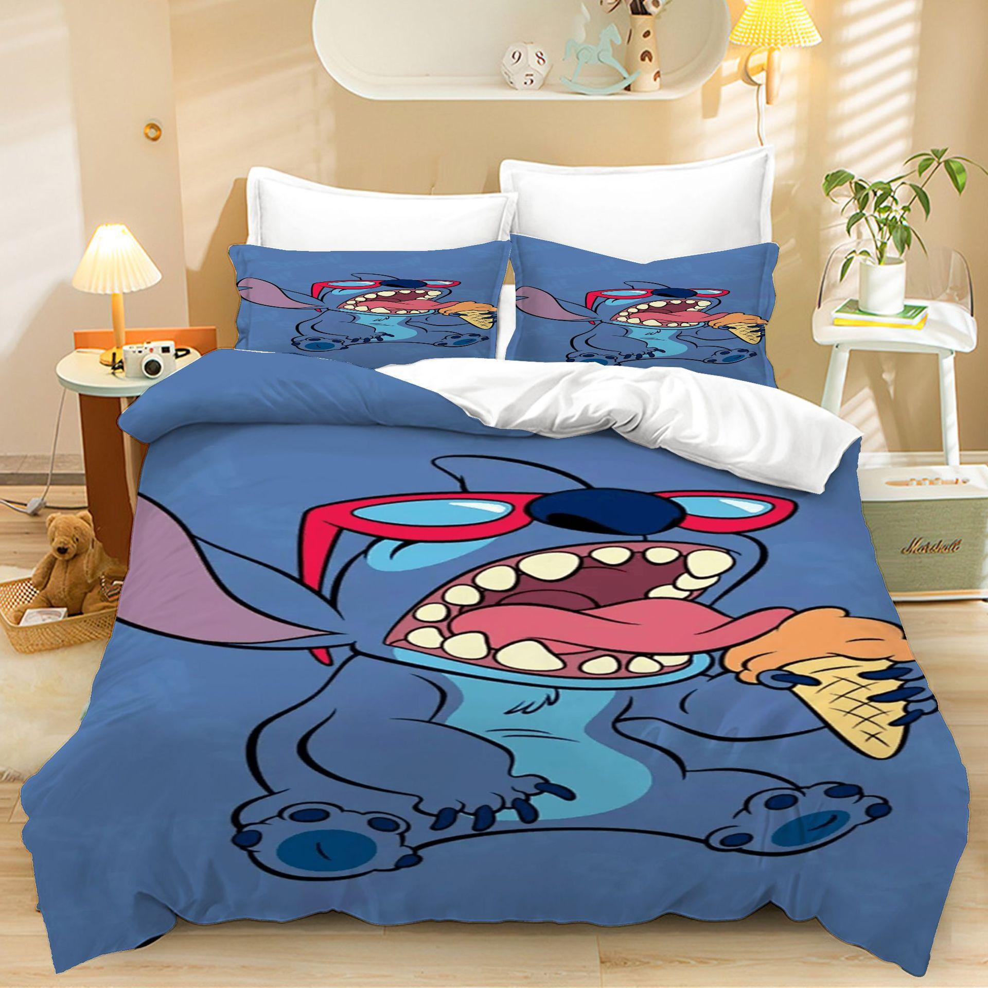 

Home Textile Three-Piece Digital Printing Cartoon Grinding Quilt Pillowcase Bedding 90 * 200