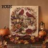 Autumn Faux Pearl Painting Kit Kit, DIY Pumpkin Turkey Art for Adults Sunflower 3D Wall Craft Handmade Fall Home Decor Easy Kits Kids
