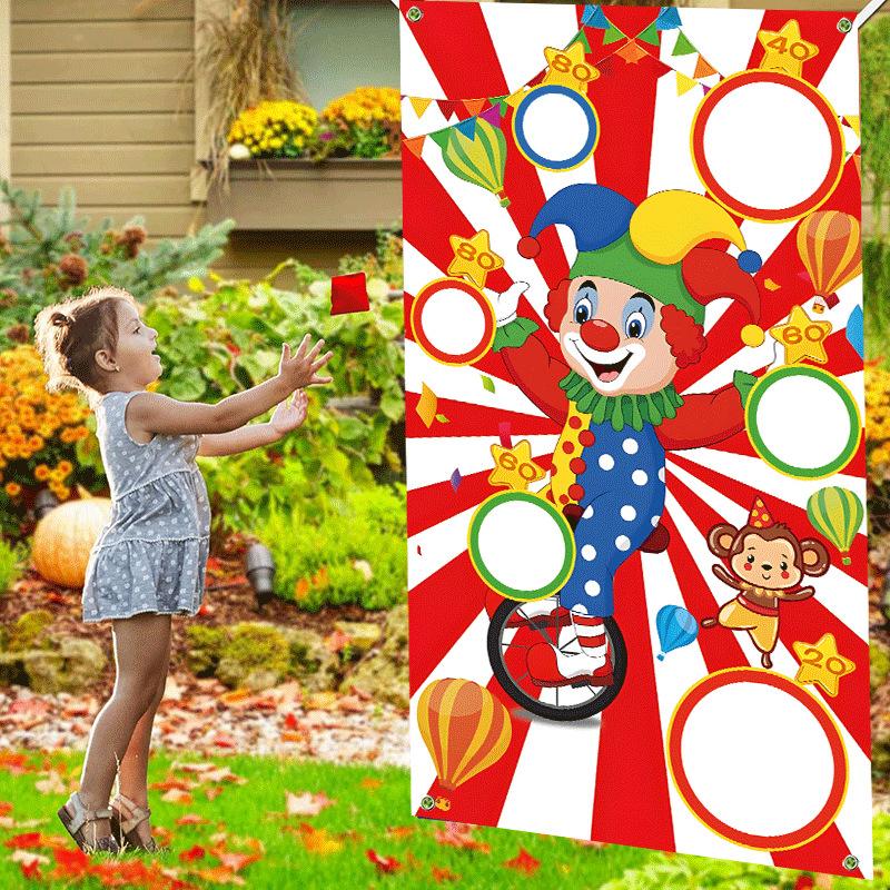 Halloween Joker Game Sandbag Flag Throwing Banner Sandbag Game Flag Hanging Support