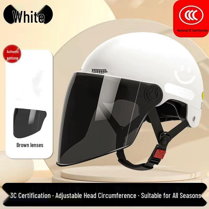 3C Certified Women's Electric Scooter Helmet, Breathable, Sun-Protection, All-Season Half Helmet for Motorcycle Riding.