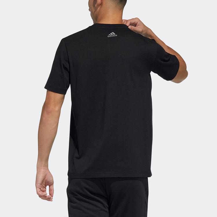 Adidas Techgfx Logo Print Training Short Sleeve T-Shirt Men Tops Black GP0983